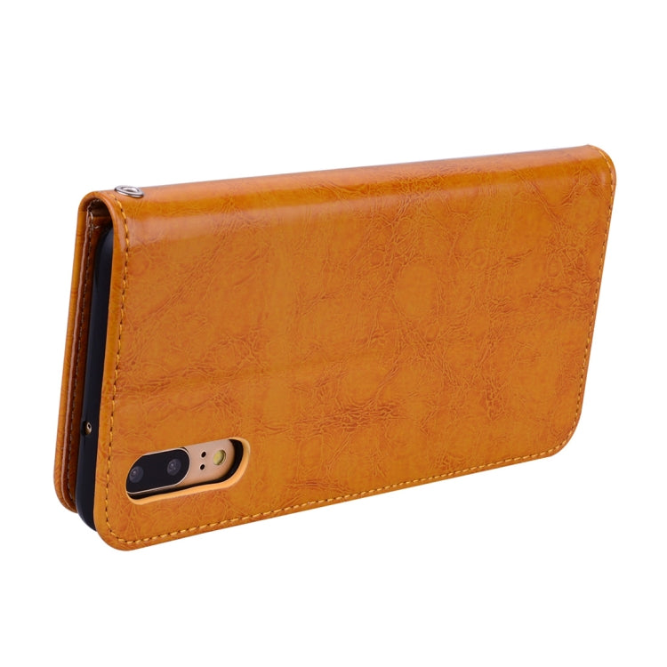 For Huawei P20 Business Style Oil Wax Texture Horizontal Flip Leather Case with Holder & Card Slots & Wallet, For Huawei P20