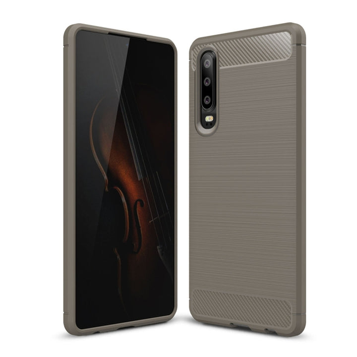 Brushed Texture Carbon Fiber Shockproof TPU Case for Huawei P30, Huawei P30