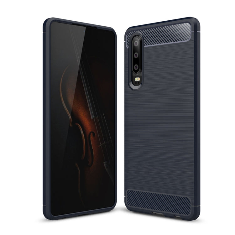 Brushed Texture Carbon Fiber Shockproof TPU Case for Huawei P30, Huawei P30