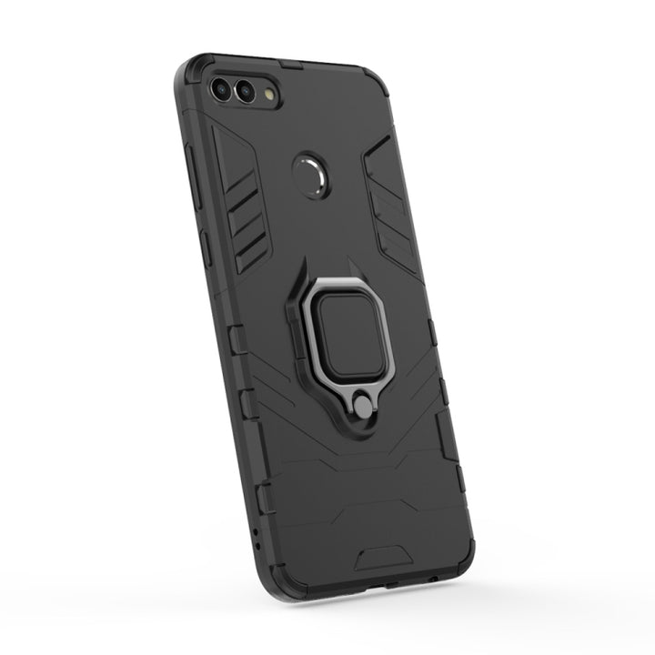 PC + TPU Shockproof Protective Case for Huawei Y9 2018, with Magnetic Ring Holder, For Huawei Y9 2018