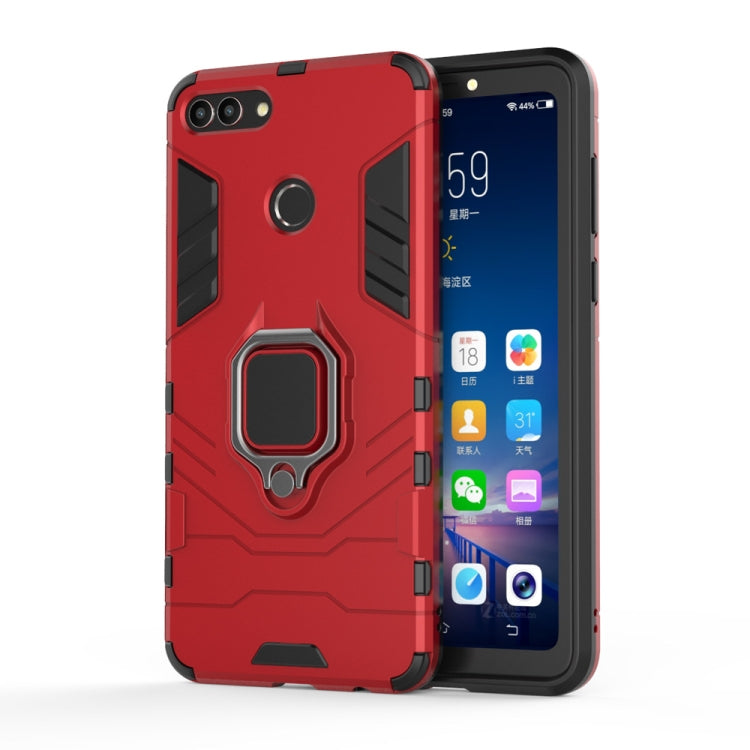 PC + TPU Shockproof Protective Case for Huawei Y9 2018, with Magnetic Ring Holder, For Huawei Y9 2018