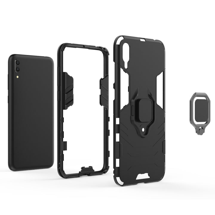 PC + TPU Shockproof Protective Case for Huawei  Enjoy 9, with Magnetic Ring Holder, For Huawei Enjoy 9