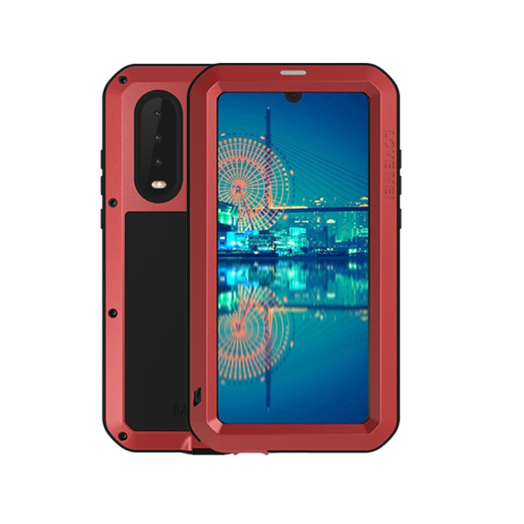 LOVE MEI Powerful Dustproof Shockproof Splashproof Metal + Silicone Combination Case for Huawei P30, Huawei P30