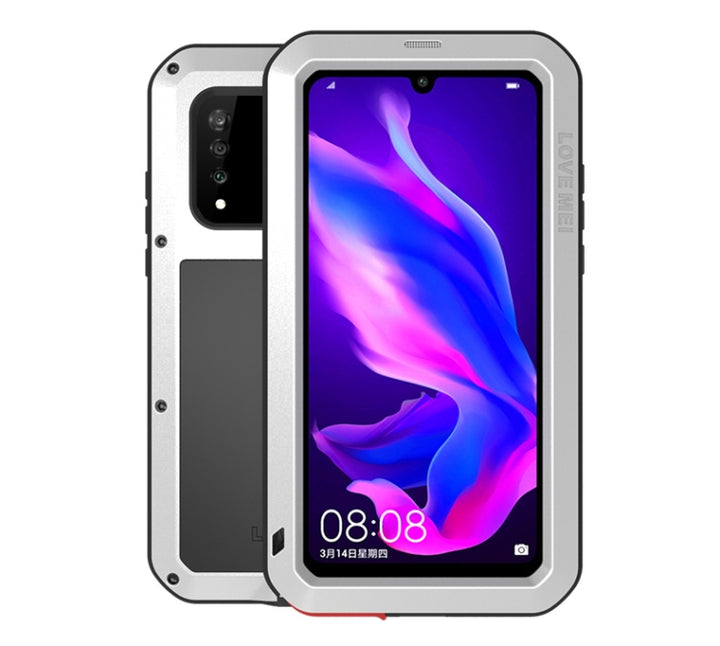 LOVE MEI Powerful Dustproof Shockproof Splashproof Metal + Silicone Combination Case for Huawei P30 Lite, Huawei P30 Lite