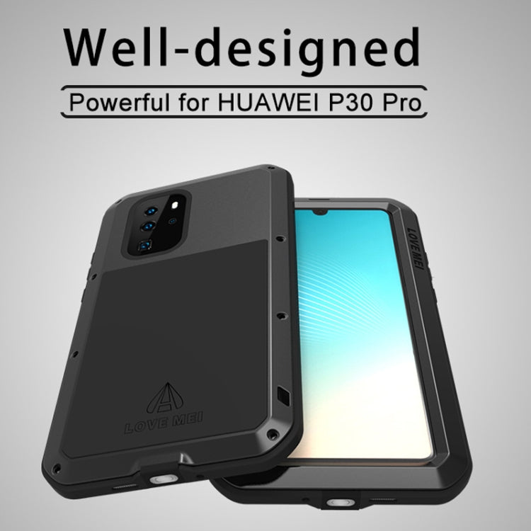 LOVE MEI Powerful Dustproof Shockproof Splashproof Metal + Silicone Combination Case for Huawei P30 Pro, Huawei P30 Pro