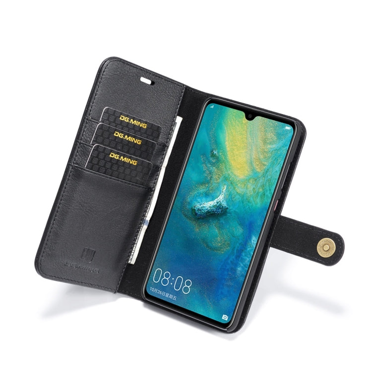 DG.MING Crazy Horse Texture Flip Detachable Magnetic Leather Case for Huawei Mate 20, with Holder & Card Slots & Wallet, Huawei Mate 20