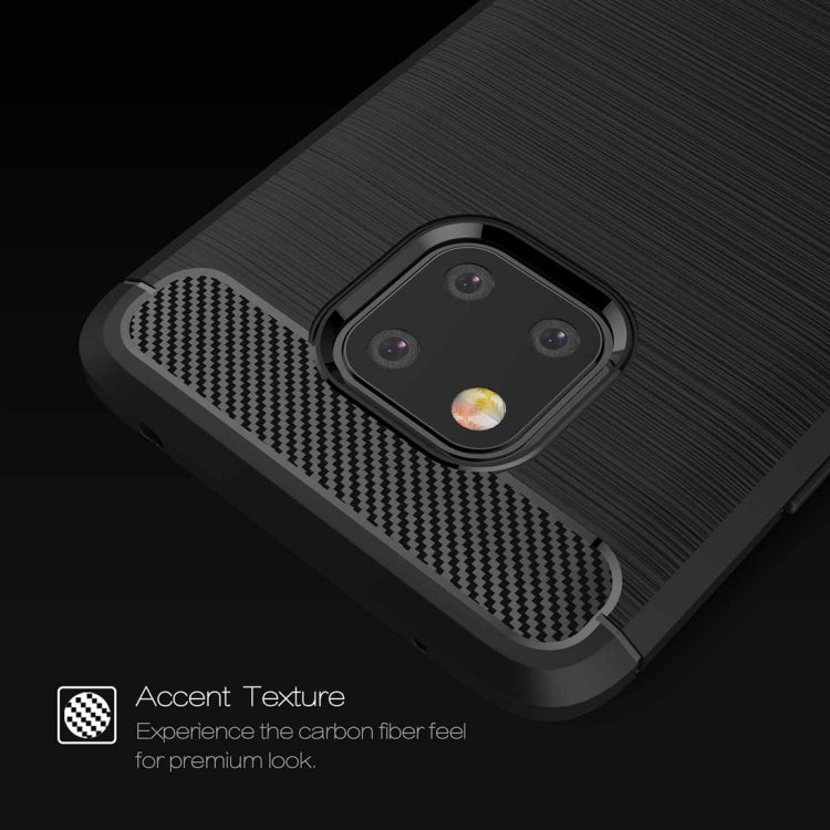 Brushed Texture Carbon Fiber Shockproof TPU Case for Huawei Mate 20 Pro, For Mate 20 Pro, For Huawei Mate 20 Pro