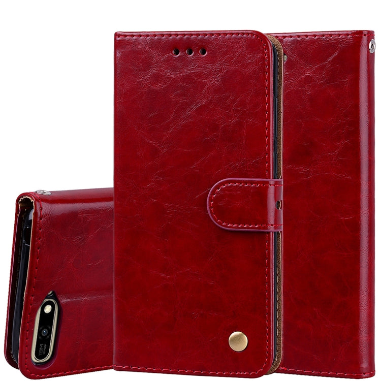 Business Style Oil Wax Texture Horizontal Flip Leather Case for Huawei Y6 (2018), with Holder & Card Slots & Wallet, For HuaweiY6 (2018), For Huawei Y6 (2018)