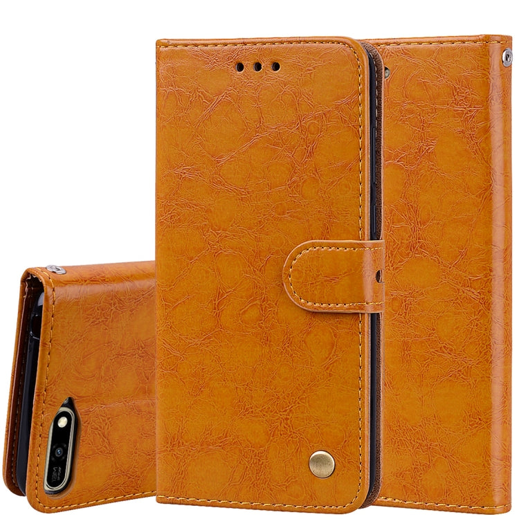 Business Style Oil Wax Texture Horizontal Flip Leather Case for Huawei Y6 (2018), with Holder & Card Slots & Wallet, For HuaweiY6 (2018), For Huawei Y6 (2018)