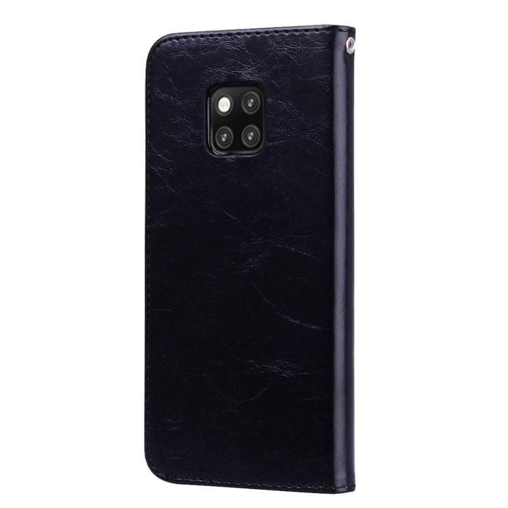 Business Style Oil Wax Texture Horizontal Flip Leather Case for Huawei Mate 20 Pro, with Holder & Card Slots & Wallet, For Huawei Mate 20 Pro