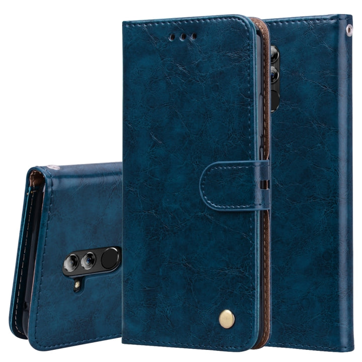 Business Style Oil Wax Texture Horizontal Flip Leather Case for Huawei Mate 20 Lite, with Holder & Card Slots & Wallet, For Huawei Mate 20 Lite