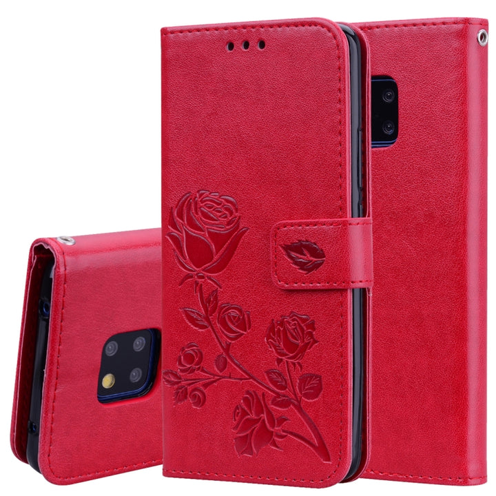 Rose Embossed Horizontal Flip PU Leather Case for Huawei Mate 20 Pro, with Holder & Card Slots & Wallet, For Huawei Mate 20 Pro, Huawei Mate 20 Pro