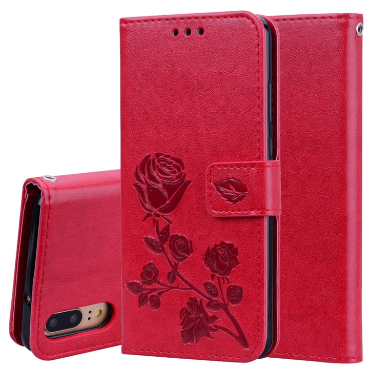 Rose Embossed Horizontal Flip PU Leather Case for Huawei P20, with Holder & Card Slots & Wallet, For Huawei P20, Huawei P20