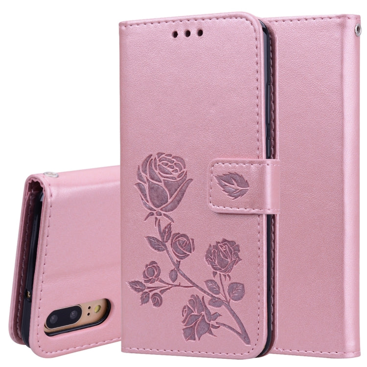 Rose Embossed Horizontal Flip PU Leather Case for Huawei P20, with Holder & Card Slots & Wallet, For Huawei P20, Huawei P20