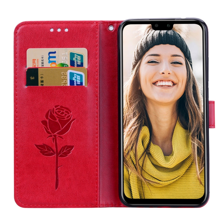 Rose Embossed Horizontal Flip PU Leather Case for Huawei Y9 (2019), with Holder & Card Slots & Wallet, For Huawei Y9 (2019), Huawei Y9 (2019)