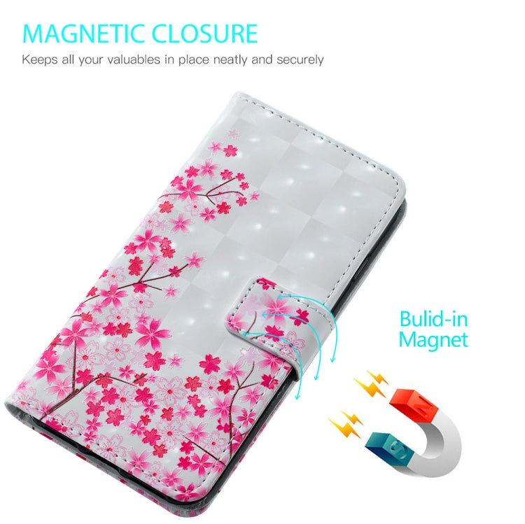 Sakura Pattern 3D Horizontal Flip Leather Case for Huawei P30 Lite, with Holder & Card Slots & Photo Frame & Wallet, Huawei P30 Lite