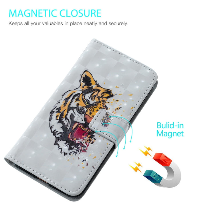 Tiger Pattern 3D Horizontal Flip Leather Case for Huawei P30 Lite, with Holder & Card Slots & Photo Frame & Wallet, Huawei P30 Lite