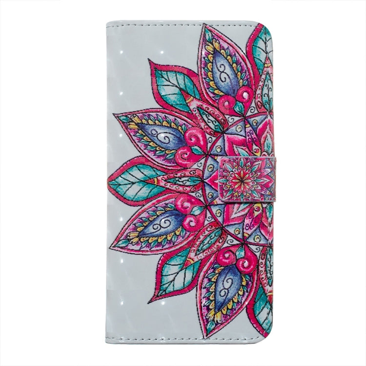 Half Flower Pattern 3D Horizontal Flip Leather Case for Huawei P30 Lite, with Holder & Card Slots & Photo Frame & Wallet, Huawei P30 Lite