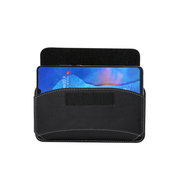 Men Universal Oxford Cloth Portable Mobile Phone Waist Pack Leather Case for Huawei Mate 20 X / 6.9 Inch or Below Smartphones