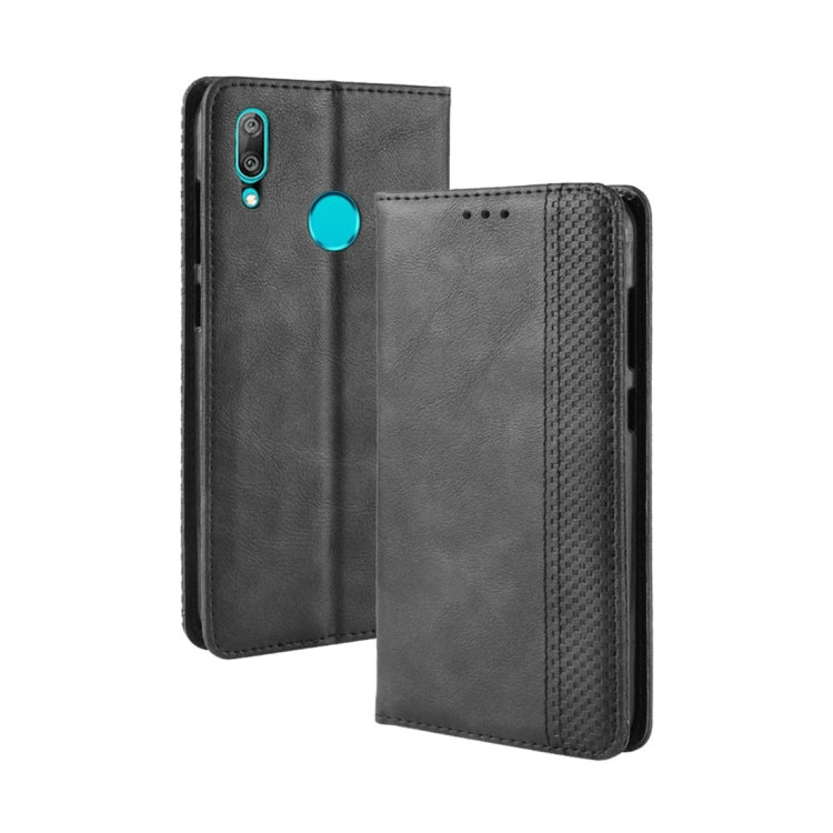 Magnetic Buckle Retro Texture Horizontal Flip Leather Case for Huawei Y7 (2019) / Y7 Prime (2019), with Holder & Card Slots & Wallet, For Huawei Y7 (2019)