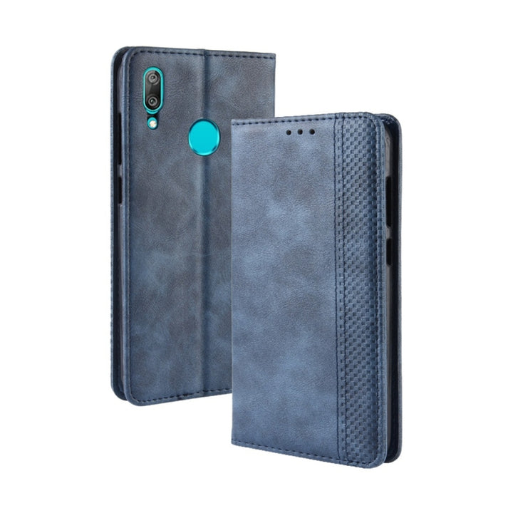 Magnetic Buckle Retro Texture Horizontal Flip Leather Case for Huawei Y7 (2019) / Y7 Prime (2019), with Holder & Card Slots & Wallet, For Huawei Y7 (2019)