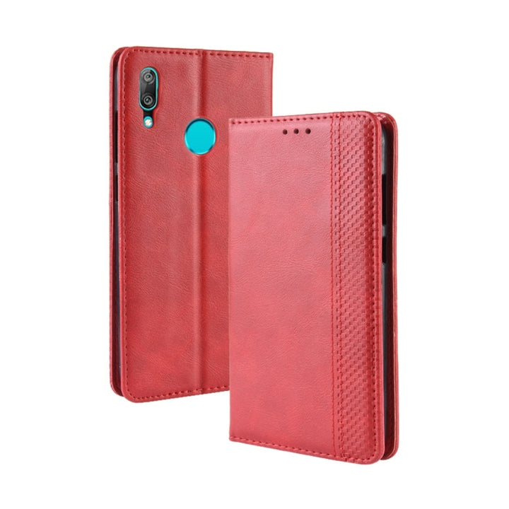 Magnetic Buckle Retro Texture Horizontal Flip Leather Case for Huawei Y7 (2019) / Y7 Prime (2019), with Holder & Card Slots & Wallet, For Huawei Y7 (2019)