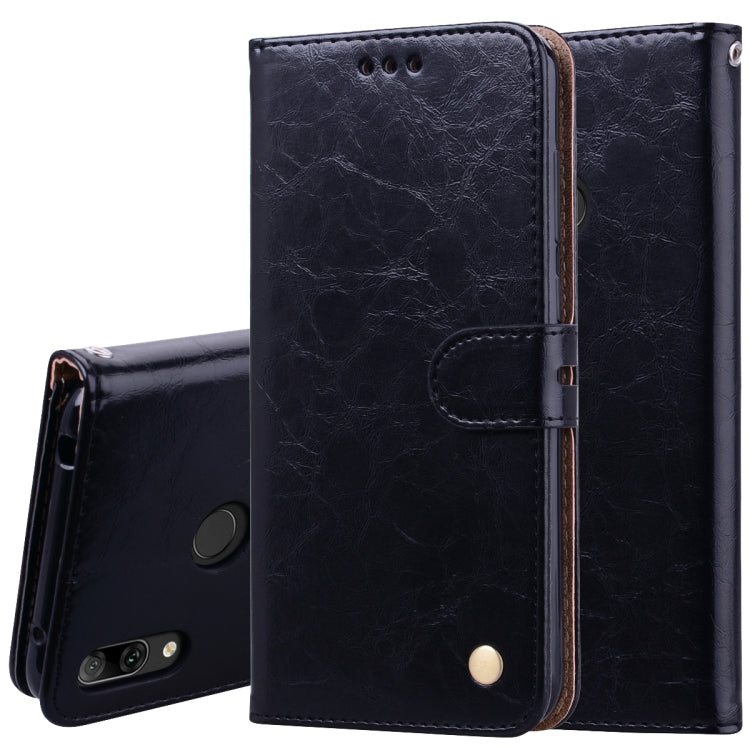 Business Style Oil Wax Texture Horizontal Flip Leather Case for Huawei Y7 (2019), with Holder & Card Slots & Wallet, For Huawei Y7 (2019)