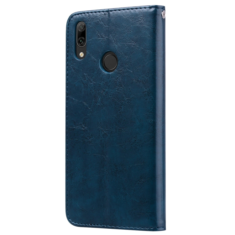 Business Style Oil Wax Texture Horizontal Flip Leather Case for Huawei Y7 (2019), with Holder & Card Slots & Wallet, For Huawei Y7 (2019)