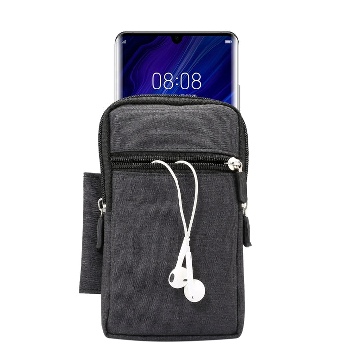 Single checked denim Multi-functional Universal Mobile Phone Waist Pack Case for 6.3 Inch or Below Smartphones