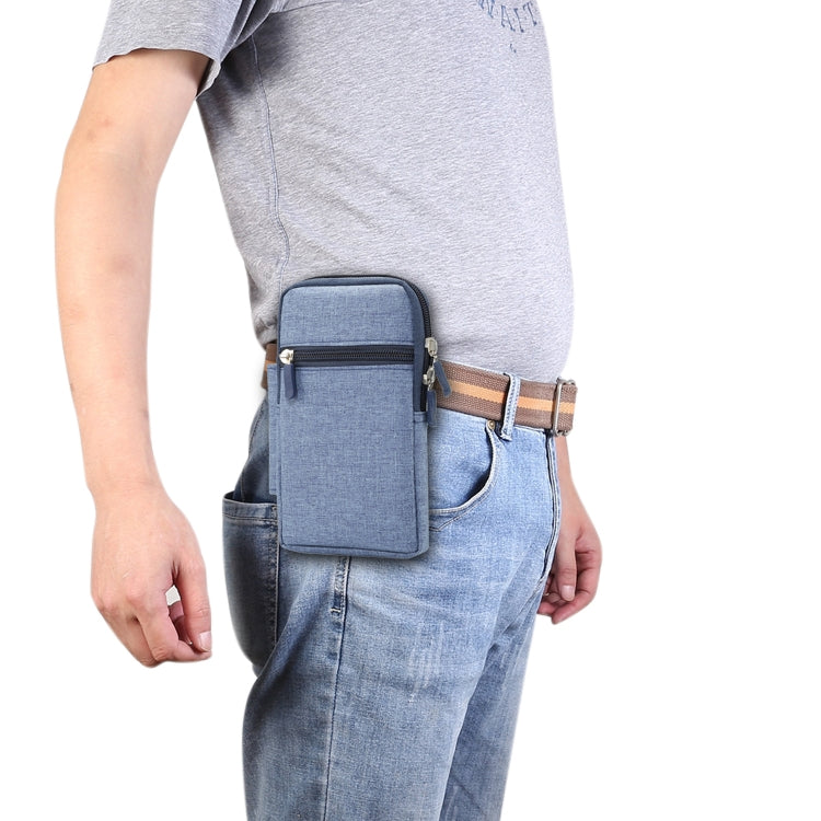 Single checked denim Multi-functional Universal Mobile Phone Waist Pack Case for 6.3 Inch or Below Smartphones