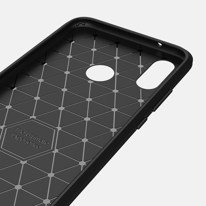 For Huawei  P20 Lite Brushed Texture Carbon Fiber Shockproof TPU Protective Back Case , Huawei P20 Lite