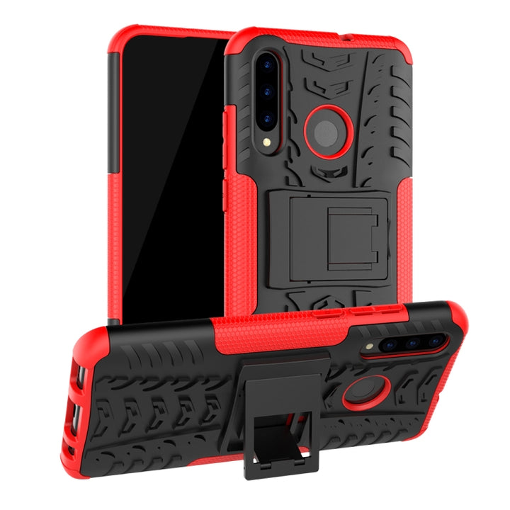 Tire Texture TPU+PC Shockproof Case for Huawei P Smart+ 2019, with Holder, For Huawei P Smart+ 2019