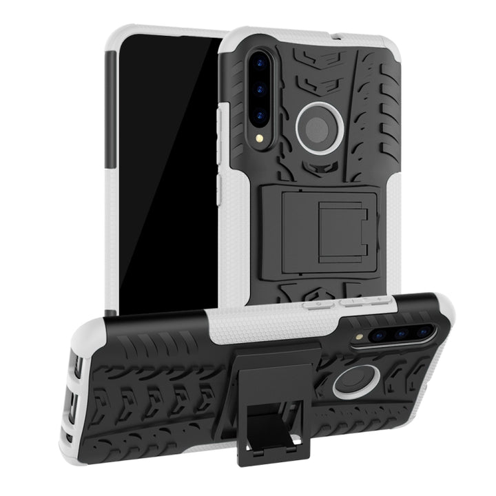 Tire Texture TPU+PC Shockproof Case for Huawei P Smart+ 2019, with Holder, For Huawei P Smart+ 2019