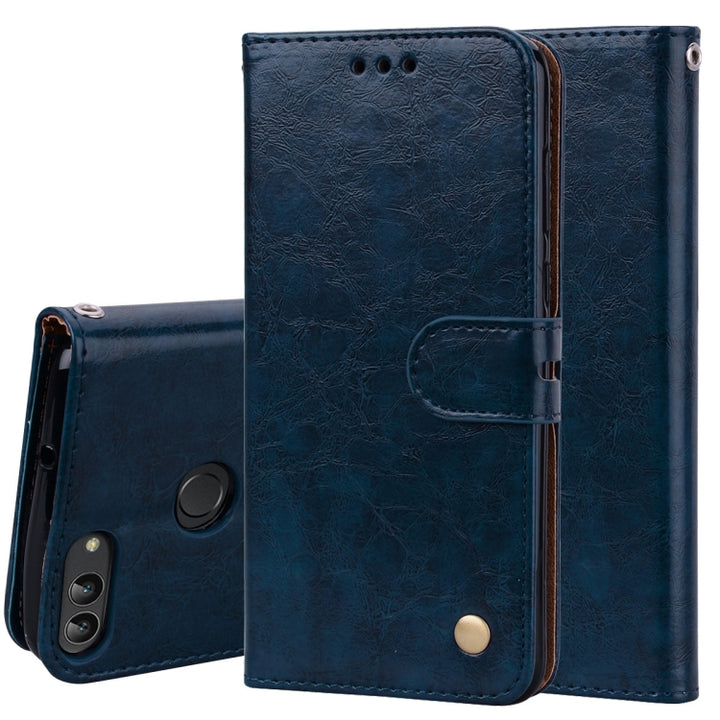 Business Style Oil Wax Texture Horizontal Flip Leather Case for Huawei P Smart / Enjoy 7S, with Holder & Card Slots & Wallet, For Huawei Enjoy 7S, For Huawei P Smart / Enjoy 7S