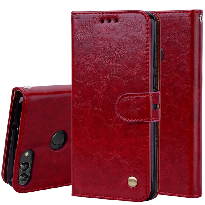 Business Style Oil Wax Texture Horizontal Flip Leather Case for Huawei P Smart / Enjoy 7S, with Holder & Card Slots & Wallet, For Huawei Enjoy 7S, For Huawei P Smart / Enjoy 7S