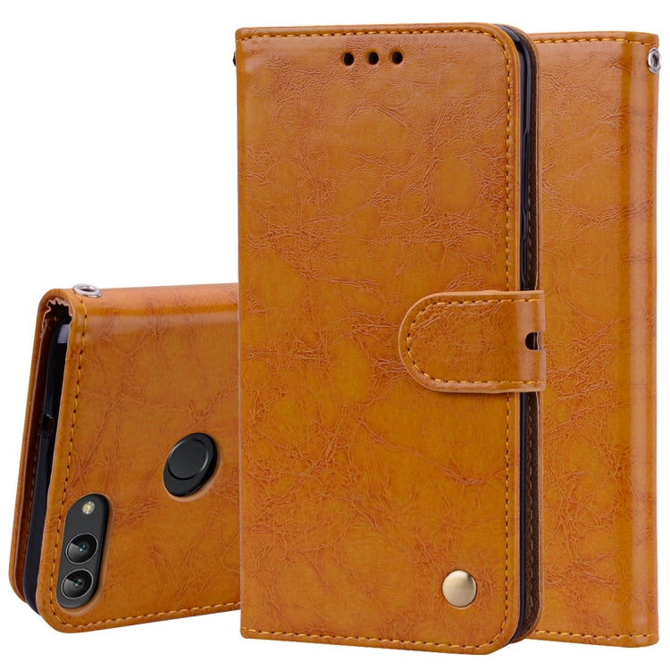 Business Style Oil Wax Texture Horizontal Flip Leather Case for Huawei P Smart / Enjoy 7S, with Holder & Card Slots & Wallet, For Huawei Enjoy 7S, For Huawei P Smart / Enjoy 7S