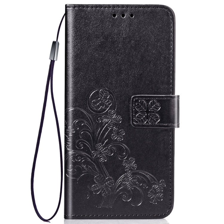 Lucky Clover Pressed Flowers Pattern Leather Case for Huawei Y6 2019, with Holder & Card Slots & Wallet & Hand Strap, Huawei Y6 2019, For Huawei Y6 2019