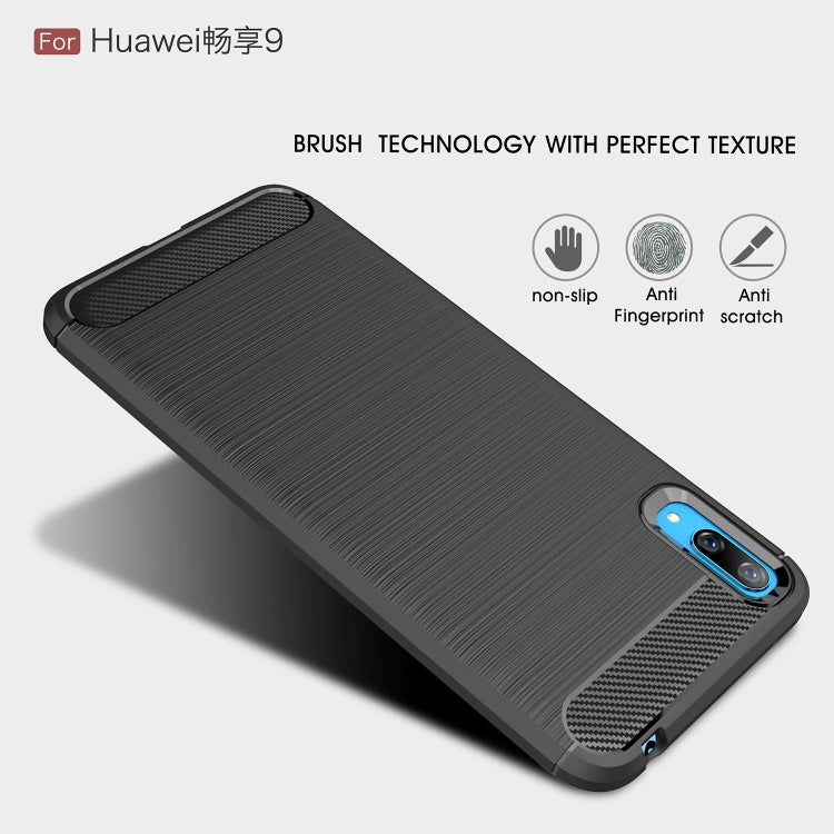 Brushed Texture Carbon Fiber Shockproof TPU Case for Huawei Enjoy 9, For Huawei Enjoy 9, Huawei Enjoy 9