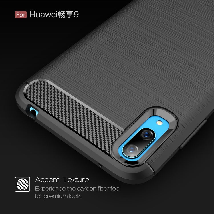 Brushed Texture Carbon Fiber Shockproof TPU Case for Huawei Enjoy 9, For Huawei Enjoy 9, Huawei Enjoy 9