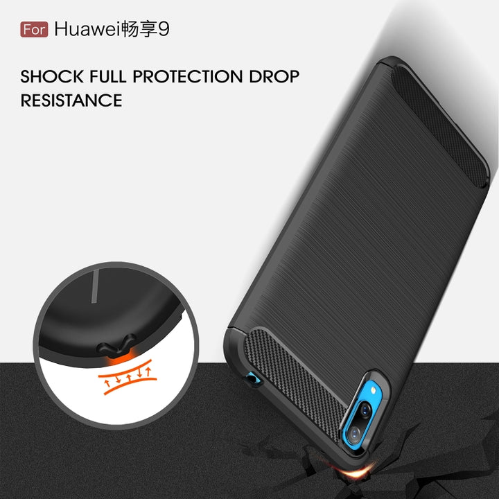 Brushed Texture Carbon Fiber Shockproof TPU Case for Huawei Enjoy 9, For Huawei Enjoy 9, Huawei Enjoy 9