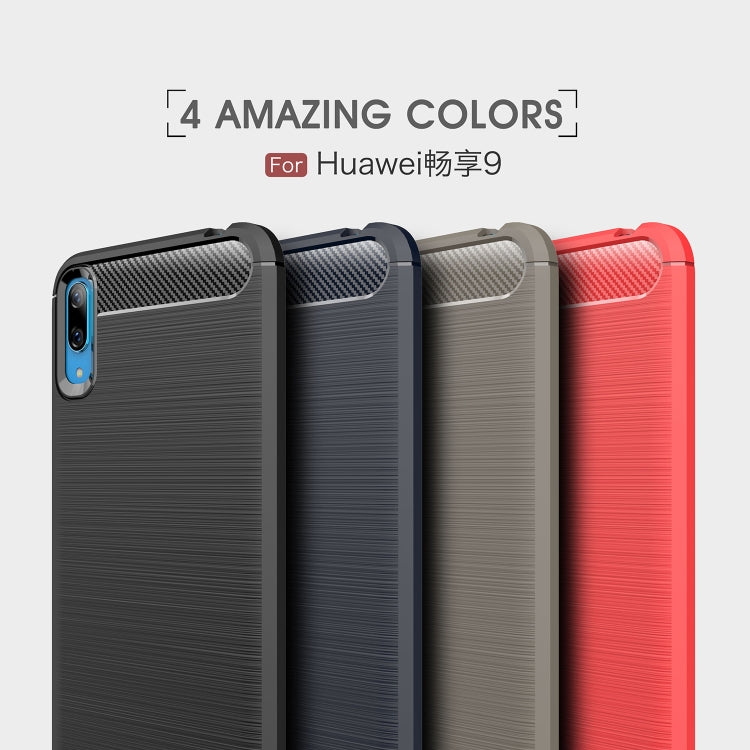 Brushed Texture Carbon Fiber Shockproof TPU Case for Huawei Enjoy 9, For Huawei Enjoy 9, Huawei Enjoy 9