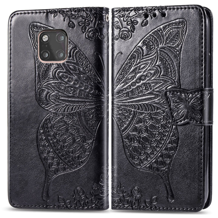 Butterfly Love Flowers Embossing Horizontal Flip Leather Case for Huawei Mate 20 Pro, with Holder & Card Slots & Wallet, For Huawei Mate 20 Pro