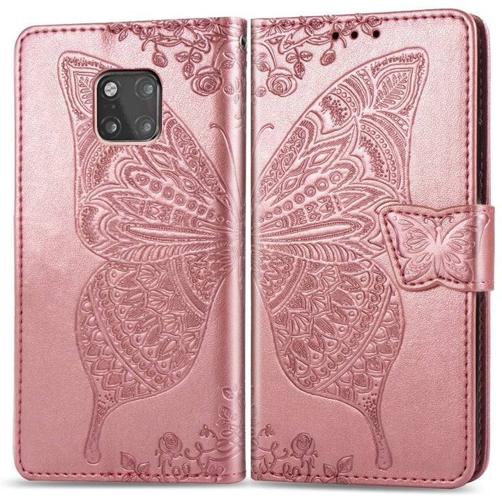 Butterfly Love Flowers Embossing Horizontal Flip Leather Case for Huawei Mate 20 Pro, with Holder & Card Slots & Wallet, For Huawei Mate 20 Pro