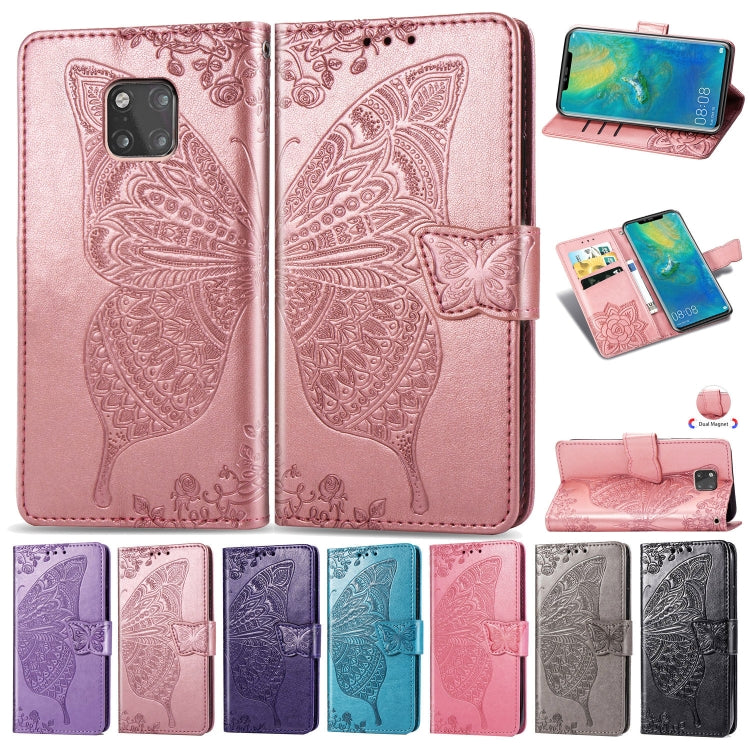 Butterfly Love Flowers Embossing Horizontal Flip Leather Case for Huawei Mate 20 Pro, with Holder & Card Slots & Wallet, For Huawei Mate 20 Pro