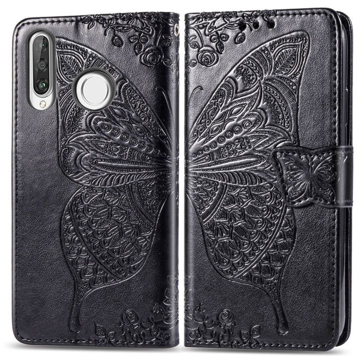 Butterfly Love Flowers Embossing Horizontal Flip Leather Case for Huawei P30 Lite / Nova 4e, with Holder & Card Slots & Wallet & Lanyard, For Huawei P30 Lite / Nova 4e