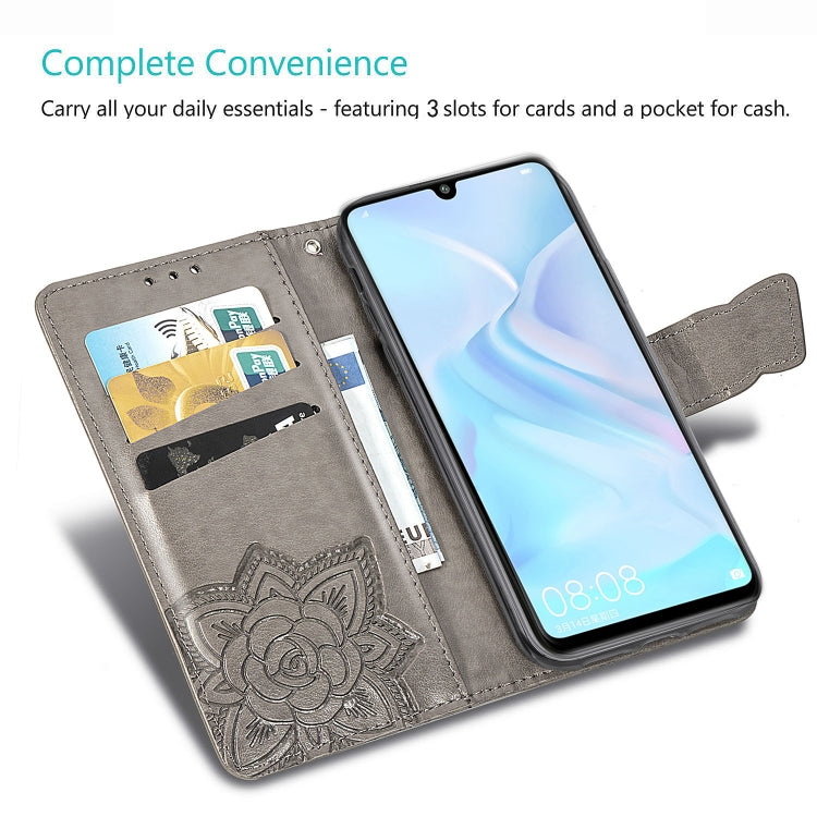 Butterfly Love Flowers Embossing Horizontal Flip Leather Case for Huawei P30 Lite / Nova 4e, with Holder & Card Slots & Wallet & Lanyard, For Huawei P30 Lite / Nova 4e