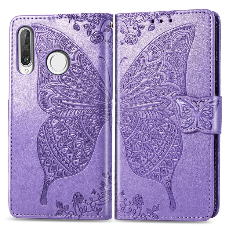 Butterfly Love Flowers Embossing Horizontal Flip Leather Case for Huawei P30 Lite / Nova 4e, with Holder & Card Slots & Wallet & Lanyard, For Huawei P30 Lite / Nova 4e