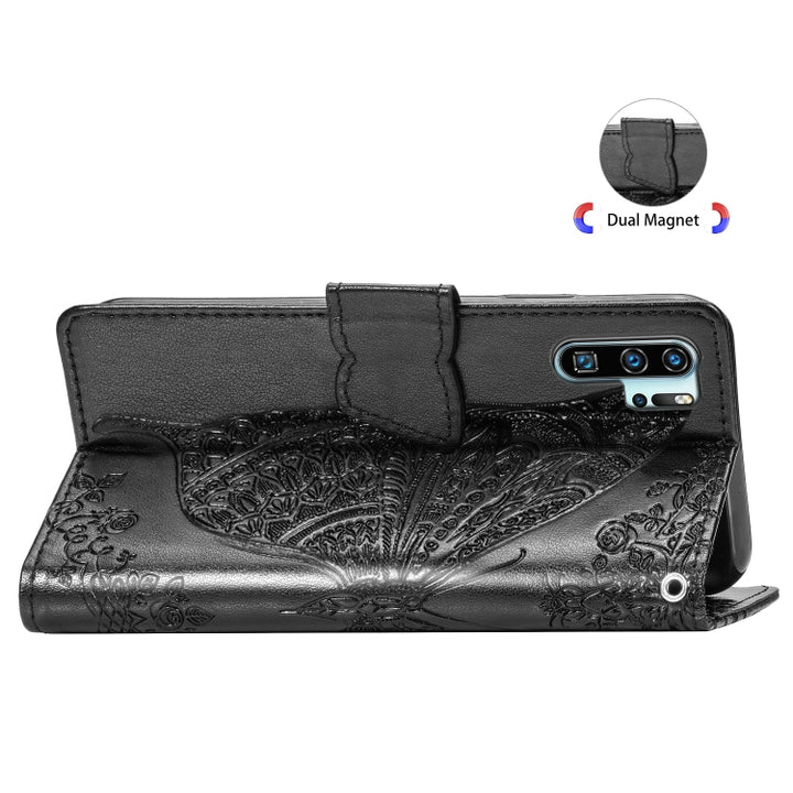 Butterfly Love Flowers Embossing Horizontal Flip Leather Case for Huawei P30 Pro, with Holder & Card Slots & Wallet & Lanyard, For Huawei P30 Pro