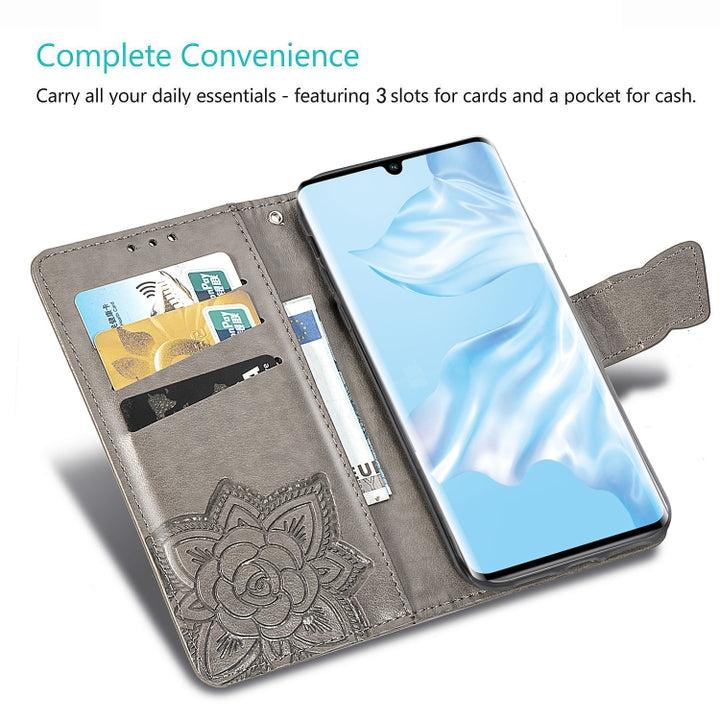 Butterfly Love Flowers Embossing Horizontal Flip Leather Case for Huawei P30 Pro, with Holder & Card Slots & Wallet & Lanyard, For Huawei P30 Pro