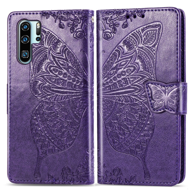 Butterfly Love Flowers Embossing Horizontal Flip Leather Case for Huawei P30 Pro, with Holder & Card Slots & Wallet & Lanyard, For Huawei P30 Pro